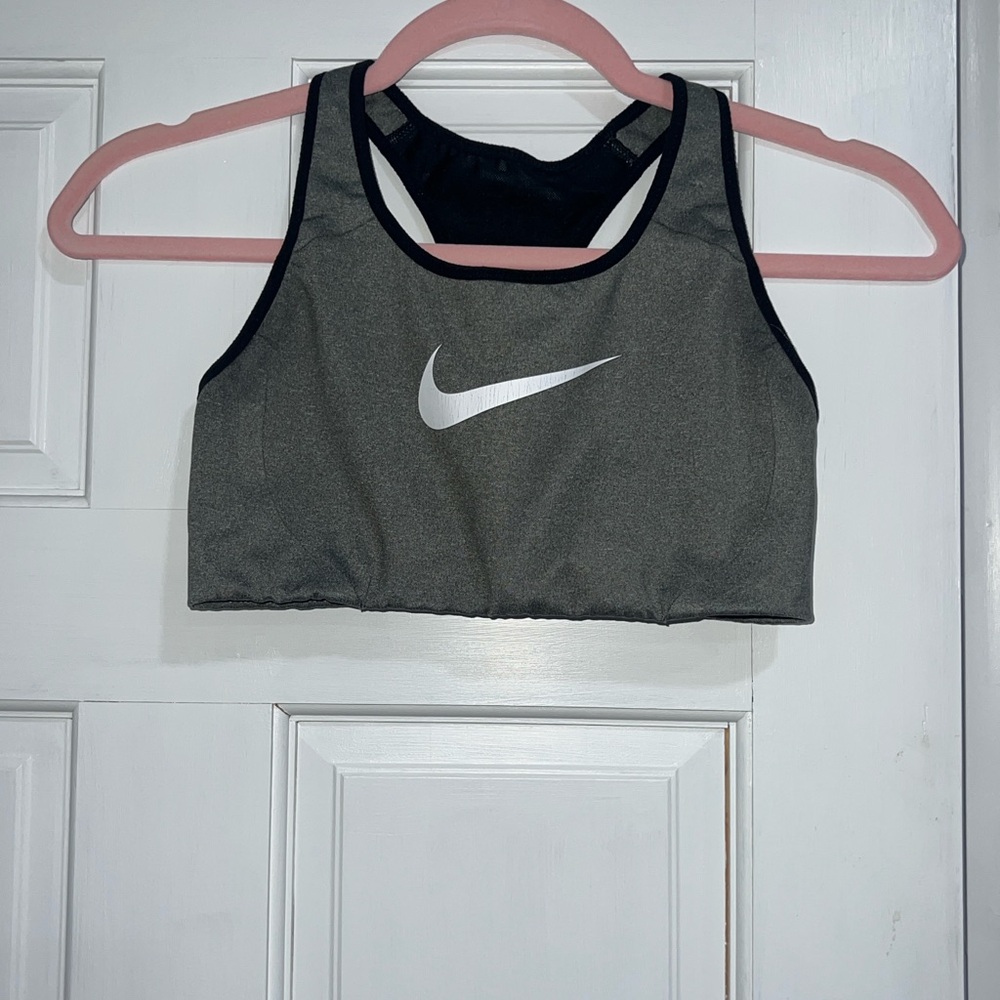 Nike Dri-FIT Gray and Black Sports Bra